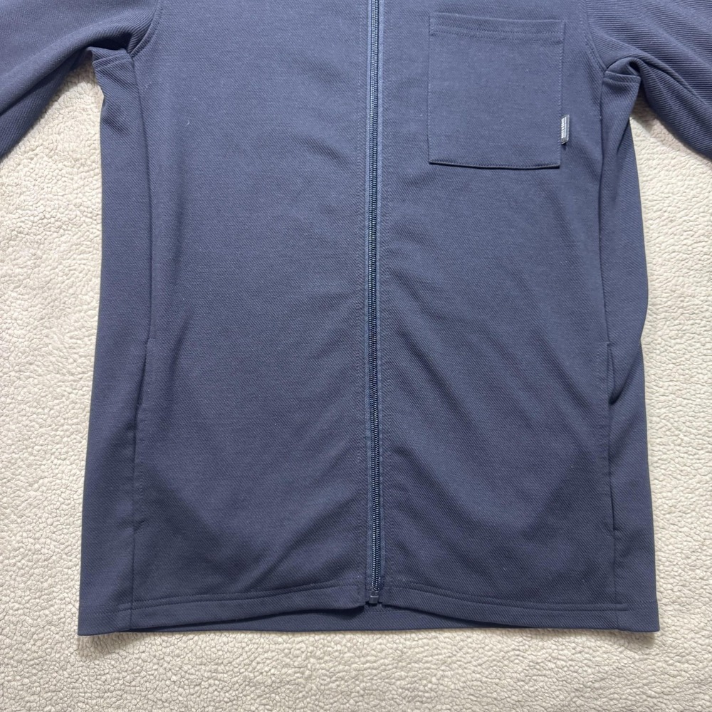 Only & Sons Overshirt Mens Large Navy Blue Full Zip Collar Pocket Stretch Casual - Picture 5 of 12